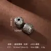 Plata 925 Chapada en Oro Patrón de Meteorito Amarillo Cuenta de la Fortuna Ovni Cuentas Sueltas para Hacer Joyería Accesorios DIY