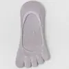 Calcetines de Cinco Dedos Tipo Barco para Mujer, Algodón Puro, Estilo Delgado de Verano, Resistentes al Olor, Antideslizantes, Bajos, Calcetines Invisibles con Dedos Separados, Calcetines Cortos Sin Costuras para Mujer en Verano