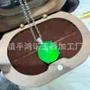 Colgante de gota de agua de lujo con incrustaciones de calcedonia verde hielo natural brasileña Colgante de ágata de hielo alto con incrustaciones de jade de color jade