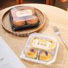 Caja de Embalaje para Pastel de Luna con Cuatro Compartimentos para Pastel de Yema de Huevo, Pastel de Nieve, Hilo de Carne y Vieiras, Caja de Embalaje de Plástico Transparente para Pastelería Horneada