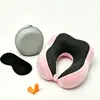 Entrega Direta da Fábrica Almofada de Apoio para Pescoço de Espuma de Memória de Rebound Lento em Formato U, Almofada Portátil para Viagem e Cochilo Camelback, Personalização de Almofada em Formato U