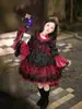 Disfraz de Cosplay de Vampiro Gótico Lolita Novia Fantasma Rosa Oscuro Princesa para Niñas de Halloween para Todas las Estaciones