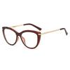 Gafas Jamie 5019 de Comercio Exterior con Montura Anti-Luz Azul y Patillas de Resorte Metálico, Montura Óptica Cat-Eye Europea y Americana para Miopía