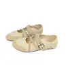 Versión de Cuero Suave~Zapatos Bailarinas Mary Jane de Boca Baja Transpirables para Mujer, Nuevo Estilo de Verano, Modernos, Versátiles, Cómodos, Zapatos de Entrenamiento Alemanes con Suela Suave