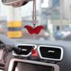 Espelho cruzado asas de anjo bola de pelo de imitação de vison espelho retrovisor do carro pingente de carro fofo para mulheres suprimentos de decoração de carro