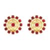 Nuevos aretes franceses transfronterizos para mujer, estilo retro palaciego, aretes de flor de diamante, aretes redondos geométricos huecos al por mayor