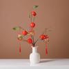 Flores Artificiais Criativas para Casa, Boas-vindas à Casa Nova, Flores de Caqui, Ornamentos de Vaso, Arranjos Florais para Sala de Estar, Decorações de Mesa para Hall de Entrada