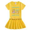 Verano 2023 Nuevo Ropa Infantil Coreana Vestido de Manga Corta Falda Delgada Plegada para Bebé de Media Manga