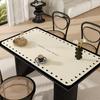 Mesa de Jantar Retrô de Luxo Leve High-end Toalha de Mesa Tapete de Mesa de Couro Lavável à Prova de Óleo Impermeável Tapete de Mesa Toalha de Mesa de Mesa de Centro de Luxo Leve