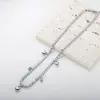Collar de Circonita de Grado 4A Más Vendido a Precio de Fábrica Estrella Corazón Cruz Acero de Titanio Collar Elegante y de Gama Alta Novia