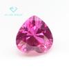 Venta al por mayor de fábrica 5A forma de corazón 3# rojo rosa corindón piedra desnuda sintética forma de amor 3 corindón rojo rosa incrustaciones de cera gemas