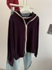 Sudadera de Terciopelo Australiano de Color en Contraste con Diseño Sensorial para Mujer Otoño e Invierno Suelta Casual Cálida con Capucha