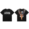 Camiseta de Verano Clásica de Manga Corta para Hombre Vlone Fog Mosaico Estampado Reflectante Marca de Moda V Grande Ajuste Holgado