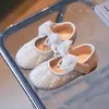 Zapatos de Cristal de Rendimiento de Moda Nuevos para Niña Primavera 2024 Zapatos de Baile para Niños Zapatos de Rendimiento con Lazo Suela Suave de Princesa
