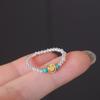 Anillo de plata esterlina S925 para mujer, estilo Ins, diseño de nicho, de alta gama, ligero, de lujo, con cuentas de plata, elástico, de moda.