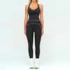 Nuevo conjunto deportivo cruzado de chaleco y shorts para yoga para mujer, ropa deportiva para fitness al aire libre y running, ropa de gimnasio para mujer