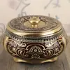 Cinzeiro de Luxo Leve Estilo Europeu com Tampa Quarto Anti-Cinzas Casa Criativo Distintivo Moderno Vintage Cinzeiro de Bronze para Sala de Estar