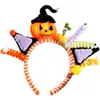 Halloween Crianças Handmade DIY Vara Torcida Cabeça de Abóbora Luminosa Colorida Mola Engraçada e Fofa Adereços de Fantasia