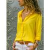 Camisa de Chifón de Manga Larga con Botones y Escote en V Profundo para Mujer de Ebay Amazon