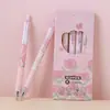 Nova Caneta de Exame Tulipa Rosa com Alto Valor Estético, Caneta Gel Girly Estilo Ins, Caneta Retrátil de Exame 0.5 Secagem Rápida