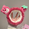 Diadema de oso fresa para Tiktok, diadema para lavarse la cara de celebridad de internet para mujer, otoño e invierno, diadema de felpa antideslizante para el pelo, pasador, tocado