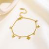Versión coreana de la nueva tobillera lisa de circonita con flor, joyería de acero de titanio de oro de 18 quilates, tobillera no descolorante para chicas de playa