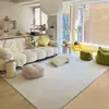 Alfombra Lisa Minimalista para Dormitorio, Alfombrilla de Mesita de Noche, Estilo Crema de Color Sólido, Sensación de Alta Gama, Tapete para Mesa de Café de Sala de Estar, Anti-Arañazos de Gato