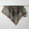 2026 Nuevo Bufanda Cuadrada Pequeña de Algodón Terciopelo Estampada por Ambos Lados para Primavera y Verano Bufanda de Cuello Versátil y Elegante para Mujer que Realza el Cutis