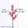 Ramas de frutas rojas artificiales y frutas de la fortuna, decoración para el hogar nuevo para el Festival de Primavera, accesorios de decoración de Navidad, arreglos de Año Nuevo