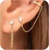 Brincos de Moda Elegantes Europeus e Americanos Transfronteiriços Mais Vendidos com Galvanoplastia de Latão Dourado Real Conjunto de Brincos Versátil para Mulheres de Alto Padrão