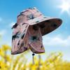 Sombrero de sol de ala ancha para primavera y verano, sombrero de sol para secado al aire libre en granja, sombrero de sol con protección solar para ciclismo, sombrero de té con máscara a prueba de polvo para mujer