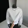 Sudadera patchwork de peso pesado de 250G para hombre, otoño estilo americano cleanfit, capa interior, cuello redondo, corte holgado
