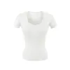 Camiseta Blanca de Manga Corta con Hombros Caídos y Bolsillo Estilo Coreano para Mujer, Sentido del Diseño de Verano, Temperamento de Chica Picante, Corte Ajustado, Sexy, Top de Deseo Puro