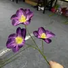 Atacado de Fábrica Tulipas Artificiais de Haste Aberta com 3 Flores para Decoração de Casamento, Decoração de Hotel e Comércio Exterior Transfronteiriço Flores de Seda