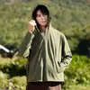 Ropa de Protección Solar de Estilo de Pareja de Moda con Capucha, Ropa de Protección Solar Holgada para Exteriores, Uso Deportivo y Diario, Sensación de Hielo, Absorbente de Sudor, Secado Rápido, Transpirable
