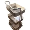 Estante de Almacenamiento Móvil de Múltiples Niveles Carrito de Almacenamiento para Cocina y Baño Estante Doméstico para Almacenamiento de Snacks con Ruedas De Pie No Requiere Instalación