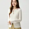 Cardigã de cashmere macio e maleável com zíper para mulheres, suéter de gola redonda, Novo Estilo Outono/Inverno 2026, curto, cor sólida, jaqueta de tricô canelado
