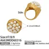 Anillo con Diseño de Granada de Nuevo Estilo Transfronterizo Europeo y Americano Incrustado con Perla de Imitación Anillo de Acero Inoxidable Personalizado con Piedra de Vidrio de Color Joyería para Mujer