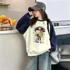 Roupas Infantis para Meninas 2026 Estilo Primavera/Outono Cartoon Gradiente Tie-Dye Moletom Fashion para Menina Largo Versátil Gola Redonda Top Tendência