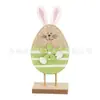 Decoraciones de Conejo de Pascua Adorables Adornos de Conejo de Madera de Pie Decoración de Mesa