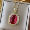 Joia Huabi 2024 nova cobre banhado a ouro calcedônia verde semente de gelo fluorescente liso traje retrô 15*20