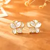 Brincos de Botão Flor de Zircônia Geométrica Super Brilhantes Acessórios de Brinco Estilo Fada Doce Fresco Ornamentos Versáteis de Moda de Alta Qualidade