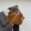Bolsa pequena quadrada de cor sólida estilo coreano para mulheres, novo design 2026 casual e adequado para o trabalho, bolsa de ombro ou transversal simples e retrô