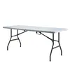 Fabricante al por mayor de mesa plegable rectangular de plástico portátil para exteriores transfronteriza Mesa de comedor rectangular simple para uso doméstico