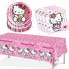 Transfronterizo Spot HELLO KITTY HELLO KITTY Vajilla para Fiesta Plato de Papel Servilleta de Papel Mantel Desechable Fiesta de Cumpleaños