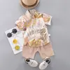Conjunto de manga curta para crianças de 0 a 4 anos, estilo verão para meninos, camisa estampada, conjunto de camisas estilo sudeste asiático, fabricantes, lote