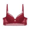 Lencería sin espalda en forma de U estilo francés, brasier de encaje sexy delgado, conjunto de brasier minimizador anti-flacidez para busto grande