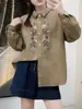 Colección Primavera 2026 Estilo Mori Retro Camisa Bordada Artística de Gasa de Algodón de Doble Capa Top Casual para Mujer