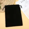 Bolsas de terciopelo con cordón personalizadas, Bolsas de terciopelo a prueba de polvo para almacenamiento de regalos de joyería, Bolsas pequeñas de terciopelo con cordón