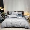Conjunto de Quatro Peças Estilo Luxo Leve ins Simples Estilo Europeu Capa de Edredom de Algodão Lavado Lençol de Cama Cobre-Leito Conjunto de Três Peças Cama de Dormitório 4